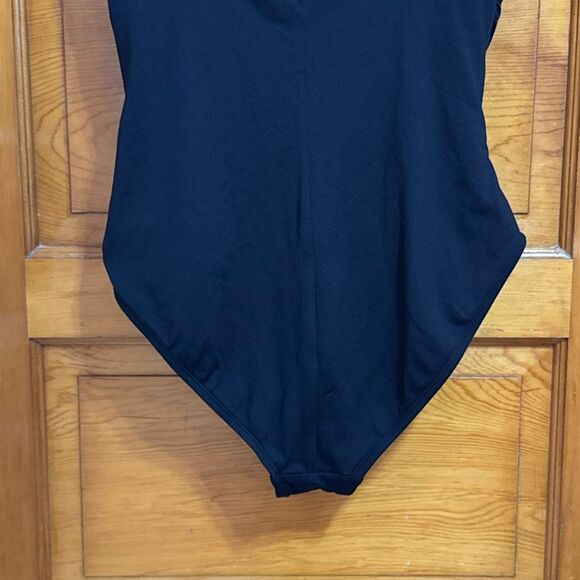Liz Claiborne Black Ruched One Piece Swimsuit Women’s US 14 - Picture 5 of 9